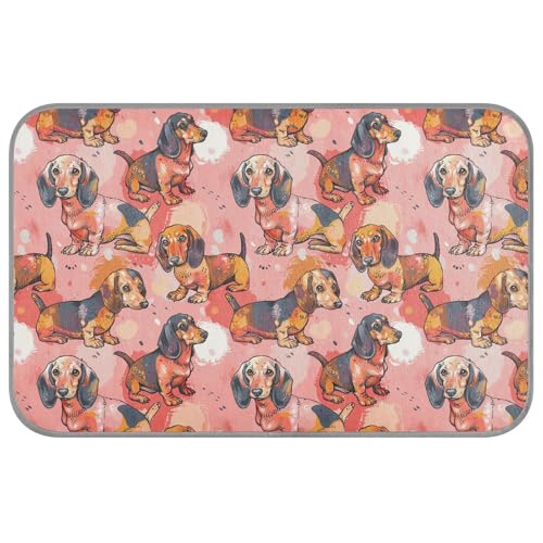 KLL Kühlkissen für den Sommer, Motiv: niedliche Dackel, selbstkühlend, für den Außenbereich, für Kaninchen, Innenbereich, Sommer, Cama Fria para perro M KLL Kühlkissen für den Sommer, Motiv: niedliche Dackel, selbstkühlend, für den Außenbereich, für Kaninchen, Innenbereich, Sommer, Cama Fria para perro M von KLL