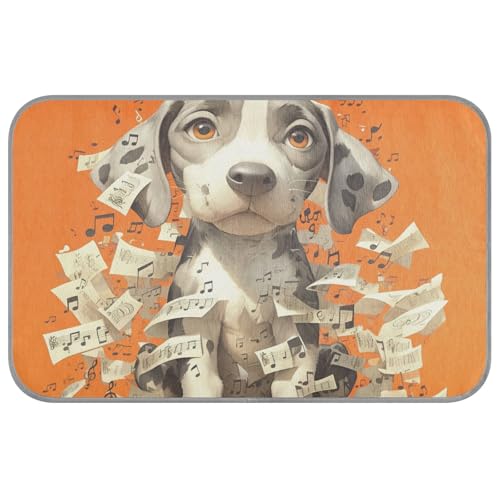 KLL Kühlmatte für Hunde, Motiv: süßer Beagle, weiß, Notenblätter, Orange, für den Sommer, selbstkühlende Katzendecken für den Innenbereich, Katzen für Hunde, Outdoor, bequem, Größe M KLL Kühlmatte für Hunde, Motiv: süßer Beagle, weiß, Notenblätter, Orange, für den Sommer, selbstkühlende Katzendecken für den Innenbereich, Katzen für Hunde, Outdoor, bequem, Größe M von KLL