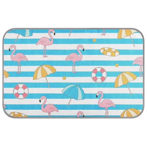 KLL Kühlmatte für Hunde, selbstkühlende Katzendecke für den Sommer, Flamingo, gestreift, Blau / Weiß gestreift, Größe M von KLL
