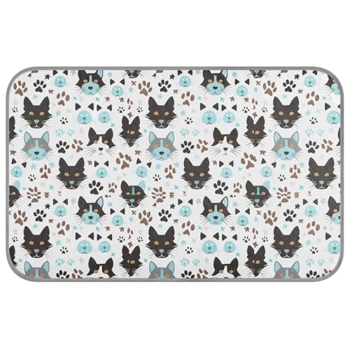 KLL Kühlmatte für Katzen, Hunde, für den Sommer, selbstkühlend, für den Innenbereich, für Kätzchen, Outdoor, Haustier, sicher, für den Außenbereich, Schwarz / Blau / Weiß KLL Kühlmatte für Katzen, Hunde, für den Sommer, selbstkühlend, für den Innenbereich, für Kätzchen, Outdoor, Haustier, sicher, für den Außenbereich, Schwarz / Blau / Weiß von KLL
