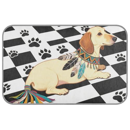 KLL Lustiger Dackel-Hund, schwarz-weiß kariert, Sommer-Hunde-Kühldecke für große, selbstkühlende Betten für Indoor-Katzen, Welpen, Outdoor, Haustier, Katze, Essentials, Manta Refrescante para perro M KLL Lustiger Dackel-Hund, schwarz-weiß kariert, Sommer-Hunde-Kühldecke für große, selbstkühlende Betten für Indoor-Katzen, Welpen, Outdoor, Haustier, Katze, Essentials, Manta Refrescante para perro M von KLL