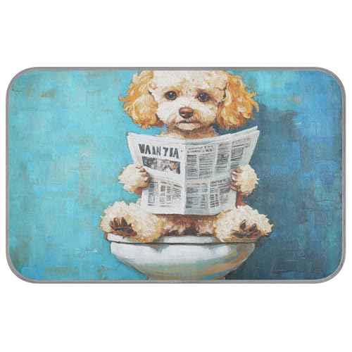 KLL Niedliche Pudel-Hunde, Retro-WC, Lese-Zeitung, Sommer-Hunde-Kühlmatte, selbstkühlende Decke für Katzen für Kaninchen, gemütliches Schlafen, tragbares Klebeband, erfrischend, Größe M KLL Niedliche Pudel-Hunde, Retro-WC, Lese-Zeitung, Sommer-Hunde-Kühlmatte, selbstkühlende Decke für Katzen für Kaninchen, gemütliches Schlafen, tragbares Klebeband, erfrischend, Größe M von KLL