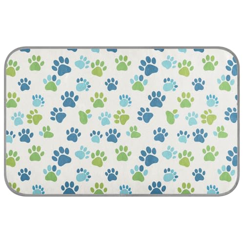 KLL Paw Prints Kühlmatte für den Sommer, selbstkühlend, für den Außenbereich, für Schweine, Katzen, tragbar, Größe M, Blau / Grün KLL Paw Prints Kühlmatte für den Sommer, selbstkühlend, für den Außenbereich, für Schweine, Katzen, tragbar, Größe M, Blau / Grün von KLL