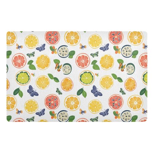 KLL Schmutzfang-Fußmatte, 81,3 x 50,8 cm, rutschfeste Gummi-Außenbodenmatte, Allwetter-Waschvorleger für Zuhause, Innenbereich, Bauernhaus, Küche, Terrasse, niedliches Kumquat, Obst, bunt KLL Schmutzfang-Fußmatte, 81,3 x 50,8 cm, rutschfeste Gummi-Außenbodenmatte, Allwetter-Waschvorleger für Zuhause, Innenbereich, Bauernhaus, Küche, Terrasse, niedliches Kumquat, Obst, bunt von KLL