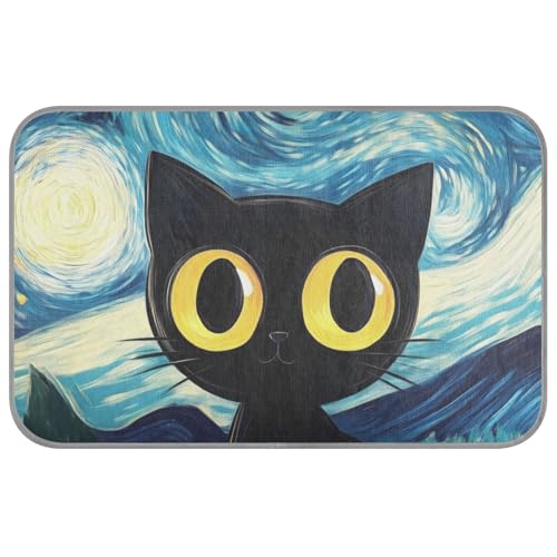 KLL Starry Black Cat Summer Dog Cooling Pad Self Cooling Pet Bed for Bunny Outside Cute Cama Refrescante para Perros M KLL Starry Black Cat Summer Dog Cooling Pad Self Cooling Pet Bed for Bunny Outside Cute Cama Refrescante para Perros M von KLL