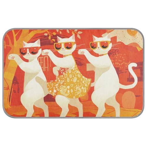 KLL Süße weiße Katzen, Orange, Sommerkatzen-Kühlmatte, selbstkühlende Katzenbetten für draußen, für den Außenbereich, Cama Fria para perro M KLL Süße weiße Katzen, Orange, Sommerkatzen-Kühlmatte, selbstkühlende Katzenbetten für draußen, für den Außenbereich, Cama Fria para perro M von KLL