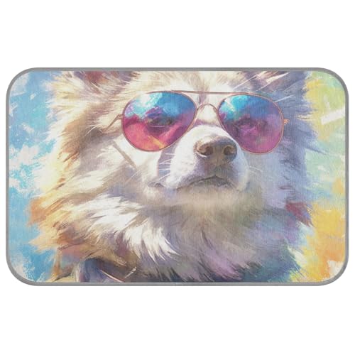 KLL Weißer Husky-Hund mit Sonnenbrille, Sommer-Kühldecken, selbstkühlende Katzenbetten für Innen, für den Innenbereich, nicht elektrisch, Camas Frias para Perros M KLL Weißer Husky-Hund mit Sonnenbrille, Sommer-Kühldecken, selbstkühlende Katzenbetten für Innen, für den Innenbereich, nicht elektrisch, Camas Frias para Perros M von KLL