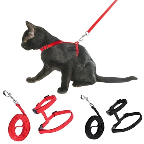 Katzengeschirr mit Leine Ausbruchsicher,Katzengeschirr, Verstellbare Katzenleine mit Geschirr für Katzen, Nylon Katzen Leine, Katzengeschirr Kitten für Kleine Katzen und Hunde Katzengeschirr mit Leine Ausbruchsicher,Katzengeschirr, Verstellbare Katzenleine mit Geschirr für Katzen, Nylon Katzen Leine, Katzengeschirr Kitten für Kleine Katzen und Hunde von KLLJ