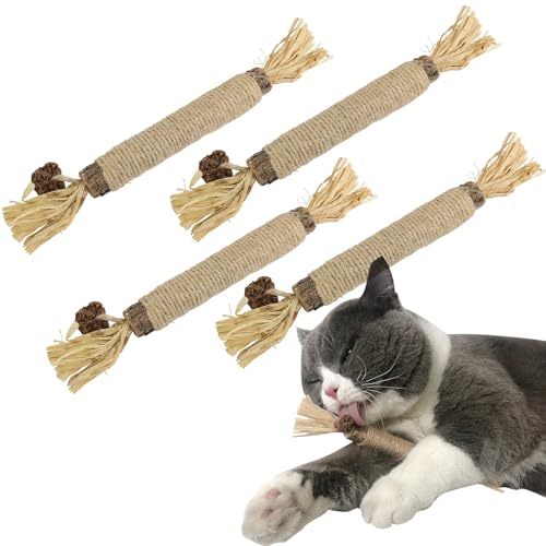Katzenminze Sticks für Katzen, Matatabi Katze Kauspielzeug,Matatabi Stick Katze Sticks, Matatabi-Kausticks als Katzenspielzeug, Kauholz Katze Catnip Sticks von KLLJ