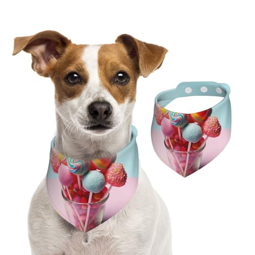 Candies Hundehalstuch, Sommerhalstücher für Hunde, waschbar, verstellbar, dreieckig, niedliches Haustier-Lätzchen für mittelgroße und große Hunde, Welpen und Katzen, klein Candies Hundehalstuch, Sommerhalstücher für Hunde, waschbar, verstellbar, dreieckig, niedliches Haustier-Lätzchen für mittelgroße und große Hunde, Welpen und Katzen, klein von KLLTYHMU