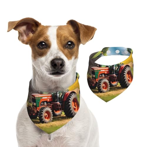 Company Hundehalstücher mit Traktoren, Sommerhalstücher für Hunde, waschbar, verstellbar, dreieckig, niedlich, für mittelgroße und große Hunde, Welpen und Katzen, Größe L Company Hundehalstücher mit Traktoren, Sommerhalstücher für Hunde, waschbar, verstellbar, dreieckig, niedlich, für mittelgroße und große Hunde, Welpen und Katzen, Größe L von KLLTYHMU