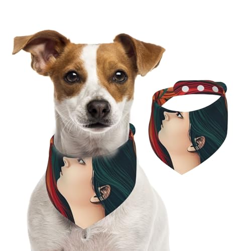 Hundehalstücher für Damen mit langen, bunten Haaren, Sommerhalstücher für Hunde, waschbar, verstellbar, Dreieckstuch für mittelgroße und große Hunde, Welpen und Katzen, klein Hundehalstücher für Damen mit langen, bunten Haaren, Sommerhalstücher für Hunde, waschbar, verstellbar, Dreieckstuch für mittelgroße und große Hunde, Welpen und Katzen, klein von KLLTYHMU