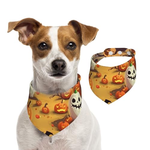 Hundehalstücher für Halloween, Sommerhalstücher für Hunde, waschbar, verstellbar, dreieckig, niedliches Haustier-Lätzchen für mittelgroße und große Hunde, Welpen und Katzen, klein von KLLTYHMU