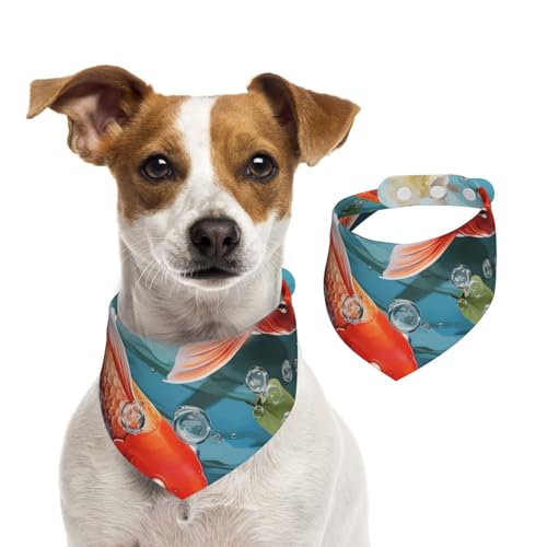Hundehalstücher für Hunde, japanische hübsche rote Karpfenfische, Sommerhalstücher für Hunde, waschbar, verstellbar, Dreieckstuch für mittelgroße und große Hunde, Welpen und Katzen, klein Hundehalstücher für Hunde, japanische hübsche rote Karpfenfische, Sommerhalstücher für Hunde, waschbar, verstellbar, Dreieckstuch für mittelgroße und große Hunde, Welpen und Katzen, klein von KLLTYHMU