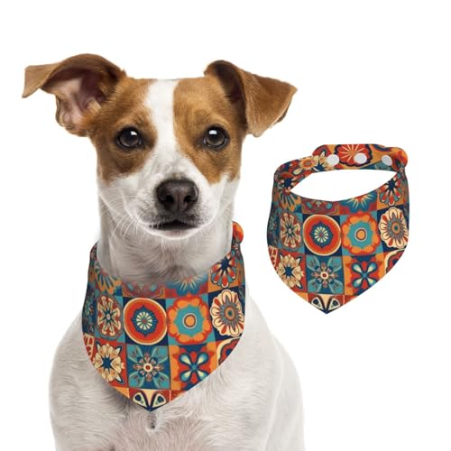 Hundehalstücher im Retro-Look, Sommerhalstücher für Hunde, waschbar, verstellbar, dreieckig, niedlich, für mittelgroße und große Hunde, Welpen und Katzen, Größe M Hundehalstücher im Retro-Look, Sommerhalstücher für Hunde, waschbar, verstellbar, dreieckig, niedlich, für mittelgroße und große Hunde, Welpen und Katzen, Größe M von KLLTYHMU