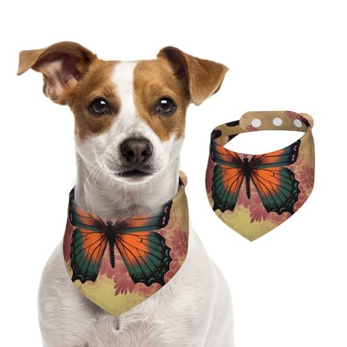 Hundehalstücher im Vintage-Stil, Schmetterlings-Motiv, Sommerhalstücher für Hunde, waschbar, verstellbar, Dreieckstuch für mittelgroße und große Hunde, Welpen und Katzen, klein Hundehalstücher im Vintage-Stil, Schmetterlings-Motiv, Sommerhalstücher für Hunde, waschbar, verstellbar, Dreieckstuch für mittelgroße und große Hunde, Welpen und Katzen, klein von KLLTYHMU