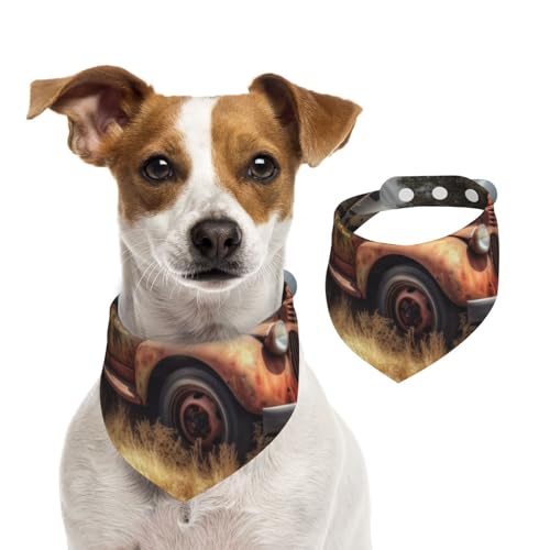 Hundehalstücher im alten LKW, Sommerhalstücher für Hunde, waschbar, verstellbar, dreieckig, niedlich, für mittelgroße und große Hunde, Welpen und Katzen, Größe L Hundehalstücher im alten LKW, Sommerhalstücher für Hunde, waschbar, verstellbar, dreieckig, niedlich, für mittelgroße und große Hunde, Welpen und Katzen, Größe L von KLLTYHMU