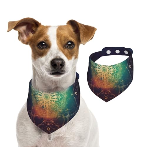 Hundehalstücher mit Baum des Lebens, Sommerhalstücher für Hunde, waschbar, verstellbar, dreieckig, niedlich, für mittelgroße und große Hunde, Welpen und Katzen, Größe M von KLLTYHMU