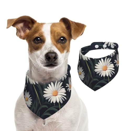 Hundehalstücher mit Gänseblümchen-Motiv, Sommerhalstücher für Hunde, waschbar, verstellbar, Dreieckstuch für mittelgroße und große Hunde, Welpen und Katzen, Größe M Hundehalstücher mit Gänseblümchen-Motiv, Sommerhalstücher für Hunde, waschbar, verstellbar, Dreieckstuch für mittelgroße und große Hunde, Welpen und Katzen, Größe M von KLLTYHMU