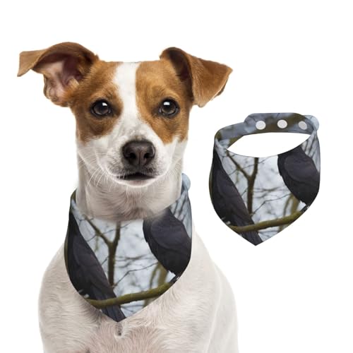 Hundehalstücher mit Krähenvögeln, Sommerhalstücher für Hunde, waschbar, verstellbar, dreieckig, niedlich, für mittelgroße und große Hunde, Welpen und Katzen, Größe M Hundehalstücher mit Krähenvögeln, Sommerhalstücher für Hunde, waschbar, verstellbar, dreieckig, niedlich, für mittelgroße und große Hunde, Welpen und Katzen, Größe M von KLLTYHMU