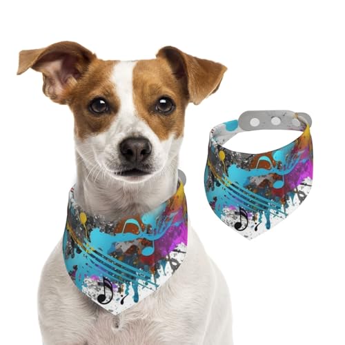 Hundehalstücher mit Musik, Sommerhalstücher für Hunde, waschbar, verstellbar, dreieckig, niedlich, für mittelgroße und große Hunde, Welpen und Katzen, klein von KLLTYHMU