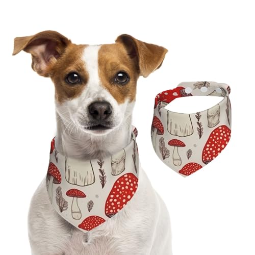 Hundehalstücher mit Pilzmotiv, waschbar, verstellbar, dreieckig, niedlich, für mittelgroße und große Hunde, Welpen und Katzen, Größe S, Rot / Weiß Hundehalstücher mit Pilzmotiv, waschbar, verstellbar, dreieckig, niedlich, für mittelgroße und große Hunde, Welpen und Katzen, Größe S, Rot / Weiß von KLLTYHMU