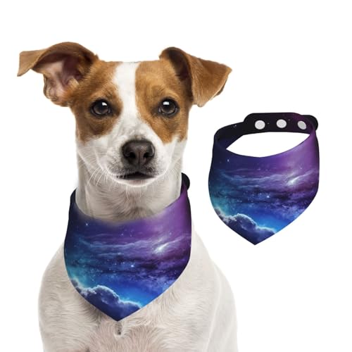 Hundehalstücher mit Sternenhimmel, Sommerhalstücher für Hunde, waschbar, verstellbar, Dreieckstuch für mittelgroße und große Hunde, Welpen und Katzen, Größe M von KLLTYHMU