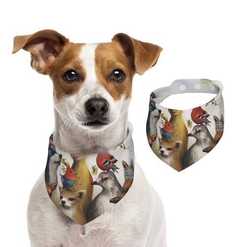 Hundehalstücher mit Tiermotiven, Sommerhalstücher für Hunde, waschbar, verstellbar, Dreieckstuch für mittelgroße und große Hunde, Welpen und Katzen, klein Hundehalstücher mit Tiermotiven, Sommerhalstücher für Hunde, waschbar, verstellbar, Dreieckstuch für mittelgroße und große Hunde, Welpen und Katzen, klein von KLLTYHMU