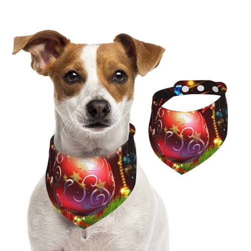 Hundehalstücher mit Weihnachtsball, Sommerhalstücher für Hunde, waschbar, verstellbar, dreieckig, niedlich, für mittelgroße und große Hunde, Welpen und Katzen, Größe M Hundehalstücher mit Weihnachtsball, Sommerhalstücher für Hunde, waschbar, verstellbar, dreieckig, niedlich, für mittelgroße und große Hunde, Welpen und Katzen, Größe M von KLLTYHMU