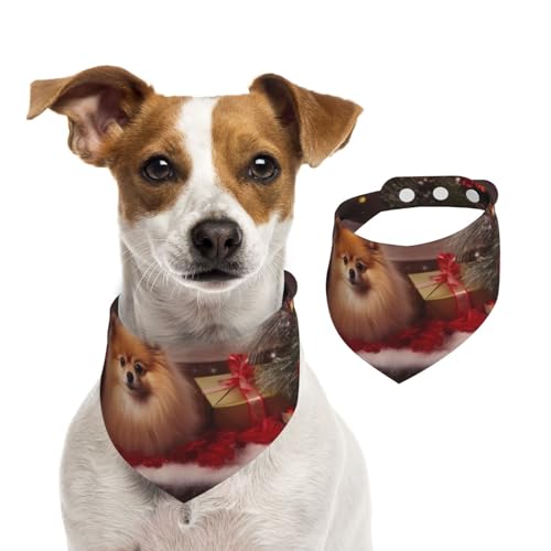 Hundehalstücher mit Weihnachtsbild, Sommerhalstücher für Hunde, waschbar, verstellbar, dreieckig, niedlich, für mittelgroße und große Hunde, Welpen und Katzen, Größe M Hundehalstücher mit Weihnachtsbild, Sommerhalstücher für Hunde, waschbar, verstellbar, dreieckig, niedlich, für mittelgroße und große Hunde, Welpen und Katzen, Größe M von KLLTYHMU
