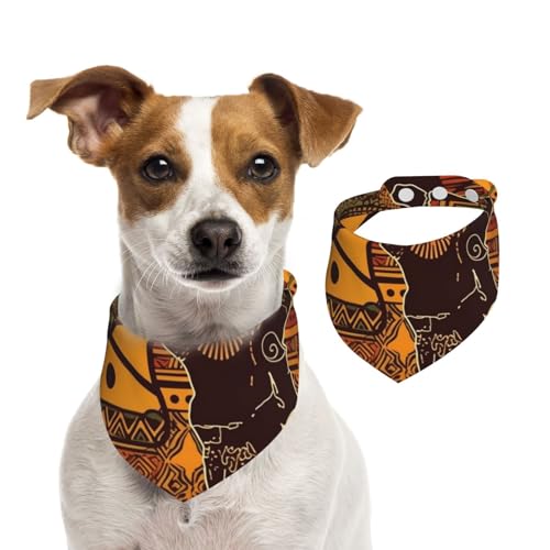 Hundehalstücher mit afrikanischer Karte, ethnisches Muster, Sommerhalstücher für Hunde, waschbar, verstellbar, dreieckig, niedliches Haustier-Lätzchen für mittelgroße und große Hunde, Welpen und Hundehalstücher mit afrikanischer Karte, ethnisches Muster, Sommerhalstücher für Hunde, waschbar, verstellbar, dreieckig, niedliches Haustier-Lätzchen für mittelgroße und große Hunde, Welpen und von KLLTYHMU