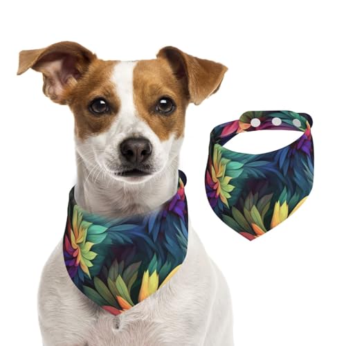 Hundehalstücher mit bunten Blumen, Sommerhalstücher für Hunde, waschbar, verstellbar, Dreieckstuch für mittelgroße und große Hunde, Welpen und Katzen, Größe M Hundehalstücher mit bunten Blumen, Sommerhalstücher für Hunde, waschbar, verstellbar, Dreieckstuch für mittelgroße und große Hunde, Welpen und Katzen, Größe M von KLLTYHMU