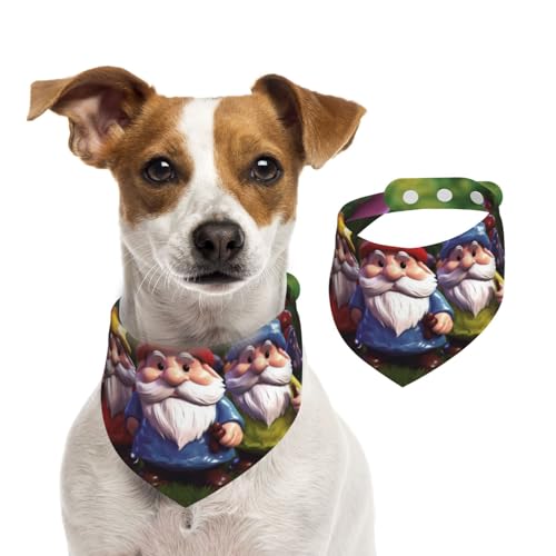 Hundehalstücher mit bunten Zwergen, Sommerhalstücher für Hunde, waschbar, verstellbar, Dreieckstuch für mittelgroße und große Hunde, Welpen und Katzen, Größe L Hundehalstücher mit bunten Zwergen, Sommerhalstücher für Hunde, waschbar, verstellbar, Dreieckstuch für mittelgroße und große Hunde, Welpen und Katzen, Größe L von KLLTYHMU