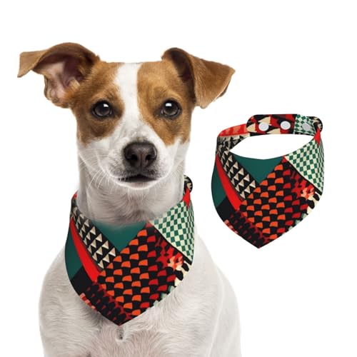 Hundehalstücher mit diagonalem geometrischem Muster, Sommerhalstücher für Hunde, waschbar, verstellbar, dreieckig, niedlich, für mittelgroße und große Hunde, Welpen und Katzen, Größe M Hundehalstücher mit diagonalem geometrischem Muster, Sommerhalstücher für Hunde, waschbar, verstellbar, dreieckig, niedlich, für mittelgroße und große Hunde, Welpen und Katzen, Größe M von KLLTYHMU