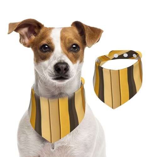 Hundehalstücher mit gelben Streifen, Sommerhalstücher für Hunde, waschbar, verstellbar, Dreieckstuch für mittelgroße und große Hunde, Welpen und Katzen, Größe L von KLLTYHMU