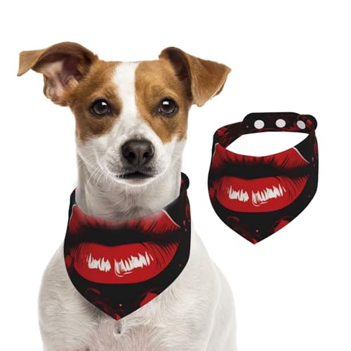 Hundehalstücher mit roten Lippen, Sommerhalstücher für Hunde, waschbar, verstellbar, Dreieckstuch für mittelgroße und große Hunde, Welpen und Katzen, Größe L Hundehalstücher mit roten Lippen, Sommerhalstücher für Hunde, waschbar, verstellbar, Dreieckstuch für mittelgroße und große Hunde, Welpen und Katzen, Größe L von KLLTYHMU