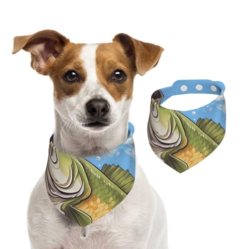 Hundehalstücher zum Angeln, Springen aus dem Wasser, Sommerhalstücher für Hunde, waschbar, verstellbar, Dreieckstuch für mittelgroße und große Hunde, Welpen und Katzen, klein Hundehalstücher zum Angeln, Springen aus dem Wasser, Sommerhalstücher für Hunde, waschbar, verstellbar, Dreieckstuch für mittelgroße und große Hunde, Welpen und Katzen, klein von KLLTYHMU