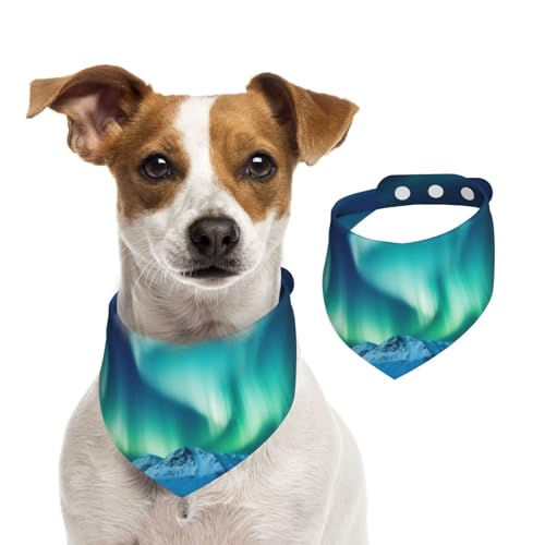 Northern Lights Hundehalstuch, Sommerhalstücher für Hunde, waschbar, verstellbar, dreieckig, niedliches Haustier-Lätzchen für mittelgroße und große Hunde, Welpen und Katzen, Größe L Northern Lights Hundehalstuch, Sommerhalstücher für Hunde, waschbar, verstellbar, dreieckig, niedliches Haustier-Lätzchen für mittelgroße und große Hunde, Welpen und Katzen, Größe L von KLLTYHMU