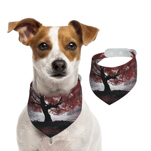 Red Tree Hundehalstuch, Sommerhalstücher für Hunde, waschbar, verstellbar, dreieckig, niedlich, für mittelgroße und große Hunde, Welpen und Katzen, Größe M Red Tree Hundehalstuch, Sommerhalstücher für Hunde, waschbar, verstellbar, dreieckig, niedlich, für mittelgroße und große Hunde, Welpen und Katzen, Größe M von KLLTYHMU