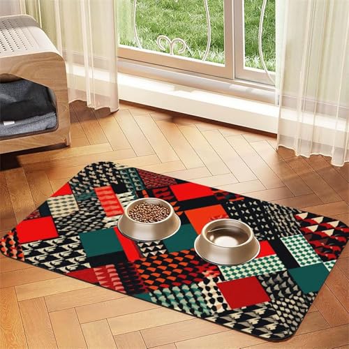 Super saugfähige Hundefuttermatte, diagonales geometrisches Muster, Haustier-Futtermatte für Futter- und Wassernäpfe, rutschfest, wasserdicht, Platzierungspad für Böden, schnell trocknende Super saugfähige Hundefuttermatte, diagonales geometrisches Muster, Haustier-Futtermatte für Futter- und Wassernäpfe, rutschfest, wasserdicht, Platzierungspad für Böden, schnell trocknende von KLLTYHMU