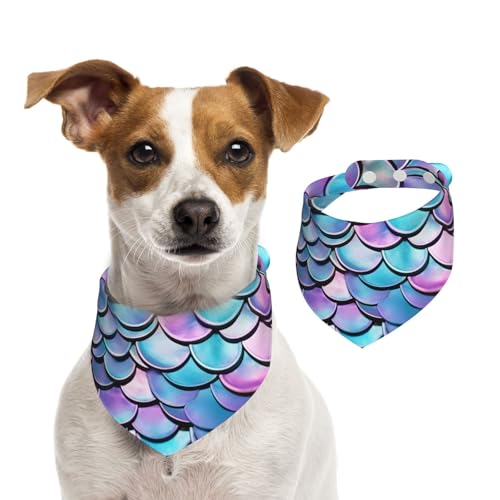 Wasserfarben-Meerjungfrau-Hundehalstuch, Sommerhalstücher für Hunde, waschbar, verstellbar, Dreieckstuch für mittelgroße und große Hunde, Welpen und Katzen, Größe M Wasserfarben-Meerjungfrau-Hundehalstuch, Sommerhalstücher für Hunde, waschbar, verstellbar, Dreieckstuch für mittelgroße und große Hunde, Welpen und Katzen, Größe M von KLLTYHMU