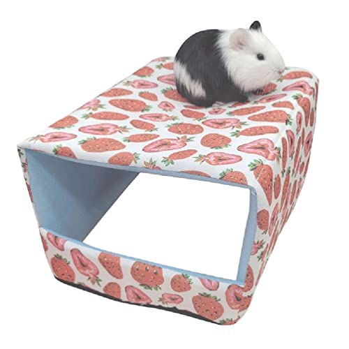 KLOVA Kleintier-Winterbett, Bodenloses Haus, Versteck mit Obstdruck, Käfigdekoration, für Frettchen, Papageien, Hamster, Hamster, Höhle KLOVA Kleintier-Winterbett, Bodenloses Haus, Versteck mit Obstdruck, Käfigdekoration, für Frettchen, Papageien, Hamster, Hamster, Höhle von KLOVA