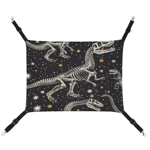 KLSVTMEA Haustierkäfig-Hängematte, Dinosaurier-Skelett-Muster, bedrucktes hängendes Haustierbett, Haustierschaukel ist geeignet für Katzen, Hunde oder andere kleine Haustiere und ist die beste Wahl von KLSVTMEA