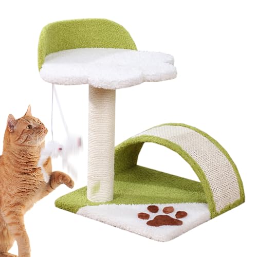 Katzenpfosten für Wohnungskatzen,Katzen-Teaser-Spielzeug | Cat Teaser Ball Katzenkratzbrett – Krallenschleifender Sisal-Katzenbaumturm für Zuhause und unterwegs Klufo von KLUFO