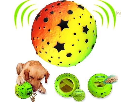 KMOCEPLY 14 cm große Hundebälle, Leckerli-Spender, Kicherbälle für Hunde, interaktives Hundespielzeug, Bälle, sprechender Ball, quietschender Hundeball für Hunde, langlebiger Hundeball für Langeweile, von KMOCEPLY