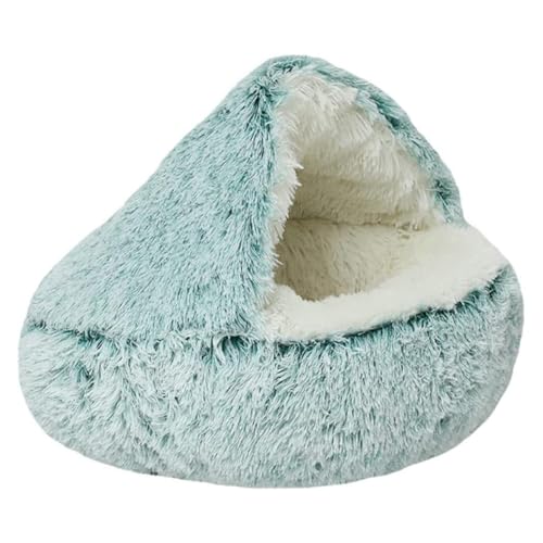 KMOCEPLY 1PC Cat Beds Dog Bed Pet Bed for Indoor Cats Large Cave Dog Bed Washable Kitten Bed Small Cats Cave Bed for Indoor Cats Underder, Warm Cosy Soft Plush Puppy Pet Bed (Green) von KMOCEPLY