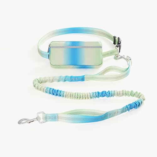 2025 Reflektierender Teleskop-Laufgürtel für Hunde, freihändig, glänzende Schultertasche, Farbverlauf, Gürteltasche – Hundekette von KMXMINOZY