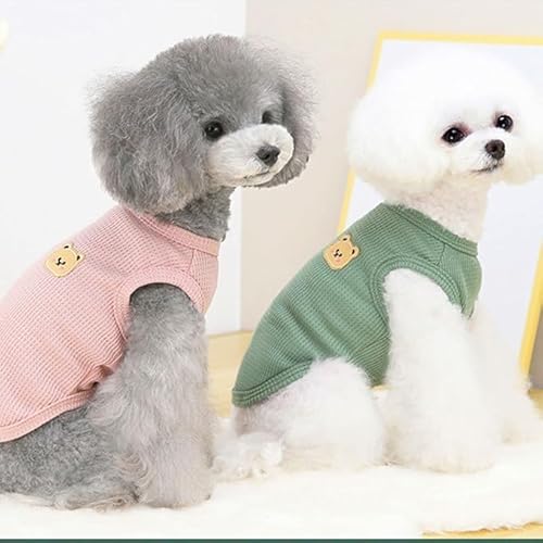Baumwoll-Hunde-Shirt, Sommer, leicht, weich, atmungsaktiv, Stretch, Katzen- und Hunde-T-Shirt, ärmellose Weste, Hundekostüm, Welpen-Kleidung, 2-teilig, Gelb und Grün Baumwoll-Hunde-Shirt, Sommer, leicht, weich, atmungsaktiv, Stretch, Katzen- und Hunde-T-Shirt, ärmellose Weste, Hundekostüm, Welpen-Kleidung, 2-teilig, Gelb und Grün von KMXMINOZY