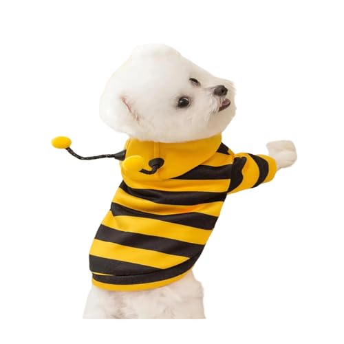 Hunde-Antennen-Kostüm für Katzen, Biene, gestreift, mit Kapuze Hunde-Antennen-Kostüm für Katzen, Biene, gestreift, mit Kapuze von KMXMINOZY