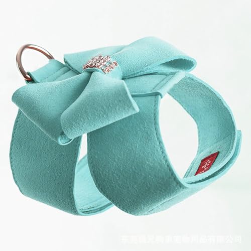 Hundegeschirr für kleine Haustiere, Hunde und Katzen, glitzerndes Strass-Geschirr und Lederschleife, für Mädchen, weiches super Wildleder, verstellbar/zuglos, leicht, zum Spazierengehen Hundegeschirr für kleine Haustiere, Hunde und Katzen, glitzerndes Strass-Geschirr und Lederschleife, für Mädchen, weiches super Wildleder, verstellbar/zuglos, leicht, zum Spazierengehen von KMXMINOZY